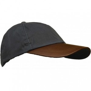 Baseball Caps Mens Ladies Wax Baseball Cap Waxed 100% Cotton Leather Peak One-Size - Navy - CS11RBZOPY1 $26.64