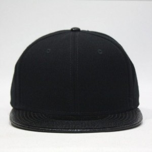 Baseball Caps Premium Plain Wool Blend Adjustable Square Flat Bill Snapback Hats Baseball Caps - Snake Black - CS1258ZB6FL $1...