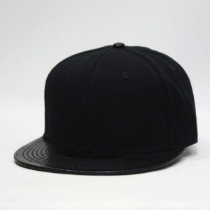 Baseball Caps Premium Plain Wool Blend Adjustable Square Flat Bill Snapback Hats Baseball Caps - Snake Black - CS1258ZB6FL $1...