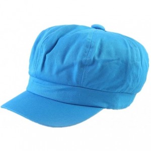 Newsboy Caps Summer Newsboy Cap Women 100% Cotton Plain Blank 8 Panel Gatsby Apple Cabbie Cap Hat - Turquoise - CD18WDQ78MX $...