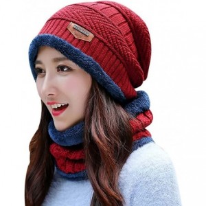 Skullies & Beanies Winter Beanie Hat Scarf Gloves Slouchy Snow Knit Skull Cap Infinity Scarves Touch Screen Mittens for Women...