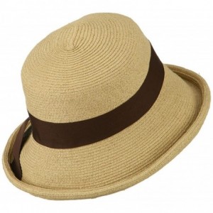 Sun Hats Metallic Half Bow Roll Up Hat - Natural - CK11K1CP167 $37.19