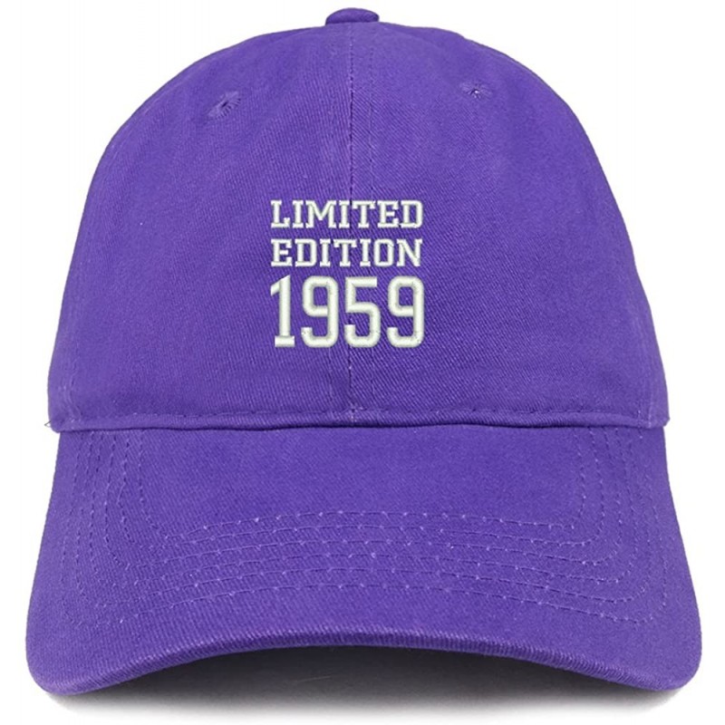 Baseball Caps Limited Edition 1959 Embroidered Birthday Gift Brushed Cotton Cap - Purple - CZ18CO5UXAW $16.71