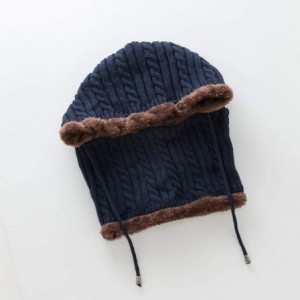 Skullies & Beanies Hat Scarf one-Piece hat - Men Women Warm Crochet Winter Plus Velvet Thickening Slouchy Siamese Collar Hat ...