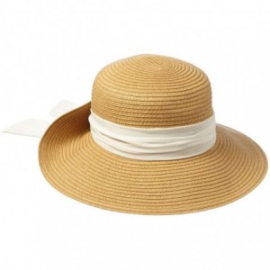 Sun Hats San Diego Hat Women's Raffia Medium Brim Sun Hat - Toffee/White - CS11UHXOF7V $107.18