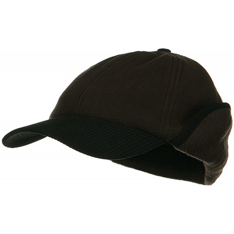 Baseball Caps Anti Pilling Fleece Cap with Warmer Flap Winter HAT - Brown - CF1155GMCJX $9.32