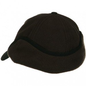 Baseball Caps Anti Pilling Fleece Cap with Warmer Flap Winter HAT - Brown - CF1155GMCJX $9.32
