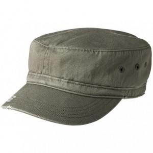 Baseball Caps Military Style Distressed Washed Cotton Cadet Army Caps - Olive - CA11Z33CJDH $28.41