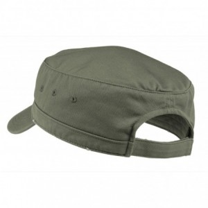 Baseball Caps Military Style Distressed Washed Cotton Cadet Army Caps - Olive - CA11Z33CJDH $12.71
