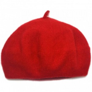 Berets Classic Wool Beret Soild Color Artist Hat for Infants and Toddlers - Red - CA185XOZ4CY $11.11