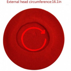 Berets Classic Wool Beret Soild Color Artist Hat for Infants and Toddlers - Red - CA185XOZ4CY $11.11