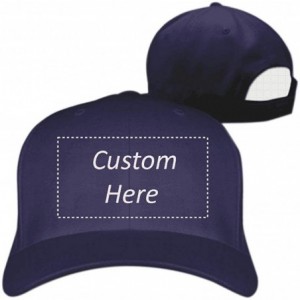 Baseball Caps Customize Your Own Design Text Photos Logo Adjustable Hat Hiphop Hat Baseball Cap - Dark Blue - CK18L86CZN4 $21.12