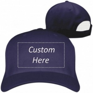 Baseball Caps Customize Your Own Design Text Photos Logo Adjustable Hat Hiphop Hat Baseball Cap - Dark Blue - CK18L86CZN4 $8.78