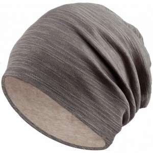 Skullies & Beanies Unisex Sleep Hat Soft Cotton Beanie Street Dancer Cap Watch Hat - Wave Pattern Khaki - CI18SEDUIRY $10.03