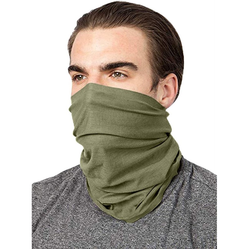 Balaclavas Seamless Unisex Scarf Balaclava Bandana Headwear Neck Gaiter - Green - CM198G0ZA03 $18.79