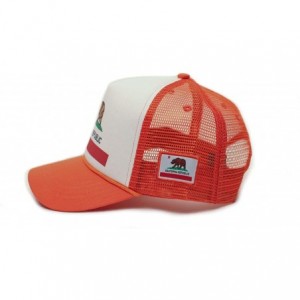 Baseball Caps Custom California Republic State Flag Cali Unisex-Adult Trucker Hat Multi - White/Orange - CW12J1O9VZH $15.03