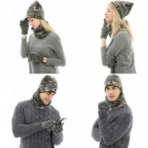 Skullies & Beanies Winter Warm Knitted Balaclava Hat Scarf Ski Knit Caps - Camo Gray - C018ZTHT7D4 $9.35