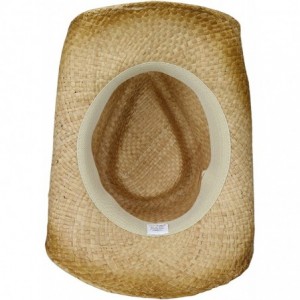 Cowboy Hats Straw Cowboy Sun Hat- Rainbow Braided Trim- Shapeable Brim- UPF 50 UV Block - C611V8R9BB5 $28.47