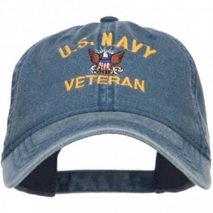 Baseball Caps US Navy Veteran Military Embroidered Washed Cap - Navy - CE17Y0DUSCN $20.57