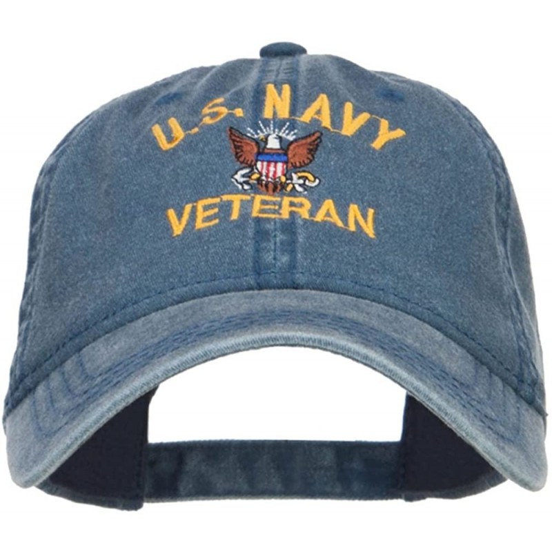 Baseball Caps US Navy Veteran Military Embroidered Washed Cap - Navy - CE17Y0DUSCN $20.57