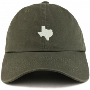 Baseball Caps Texas State Map Embroidered Low Profile Soft Cotton Dad Hat Cap - Olive - CU18D54ZK4D $32.31