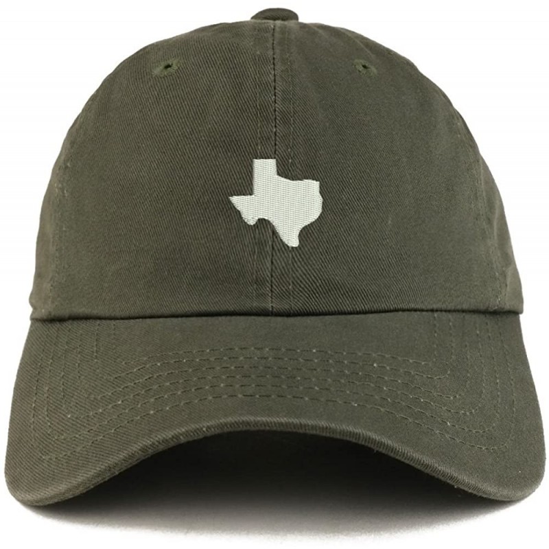 Baseball Caps Texas State Map Embroidered Low Profile Soft Cotton Dad Hat Cap - Olive - CU18D54ZK4D $20.36