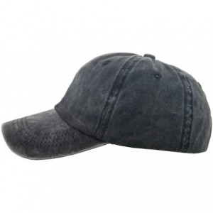 Baseball Caps Ponytail-Baseball-Hat Women Messy-Bun-Hat Cap - Washed Distressed - Ponytail Black3 - C218K4X08X5 $13.14