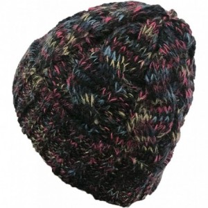 Skullies & Beanies New Women Keep Warm Winter Casual Knitted Hat Wool Hemming Hat Ski Hat - Black3 - CE1932LT85N $10.54