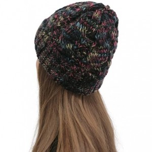 Skullies & Beanies New Women Keep Warm Winter Casual Knitted Hat Wool Hemming Hat Ski Hat - Black3 - CE1932LT85N $10.54