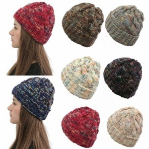 Skullies & Beanies New Women Keep Warm Winter Casual Knitted Hat Wool Hemming Hat Ski Hat - Black3 - CE1932LT85N $10.54
