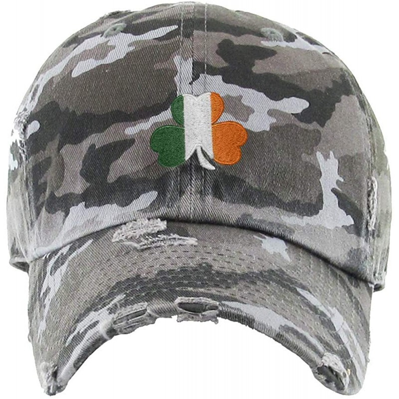 Baseball Caps Irish Shamrock Vintage Baseball Cap Embroidered Cotton Adjustable Distressed Dad Hat - Gray Camo - C71924WHC4L ...