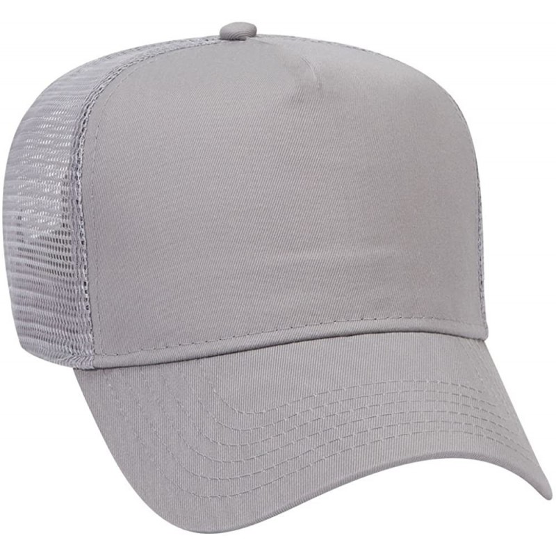 Baseball Caps Cotton Blend Twill 5 Panel Pro Style Mesh Back Trucker Hat - Gray - CM180D4EC73 $12.22