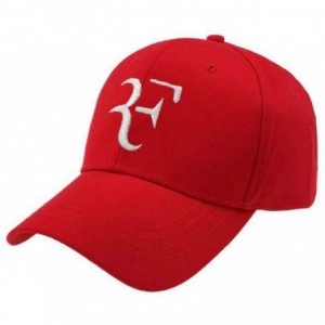 Baseball Caps Letter Embroidery 3D F Dad Hat Tennis Star Roger Federer Baseball Cap Black Adult Size - Red - C818WMMG3Q3 $18.90