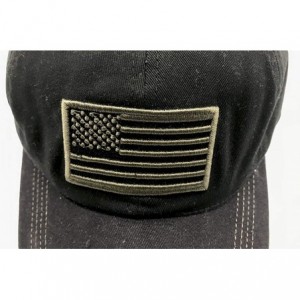 Baseball Caps Men's USA American Flag Baseball Cap Embroidered Polo Style Military Army Hat - American Flag - Black - CH18L2T...