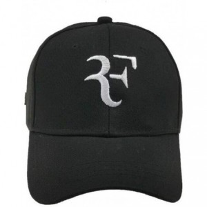 Baseball Caps Letter Embroidery 3D F Dad Hat Tennis Star Roger Federer Baseball Cap Black Adult Size - Red - C818WMMG3Q3 $18.90