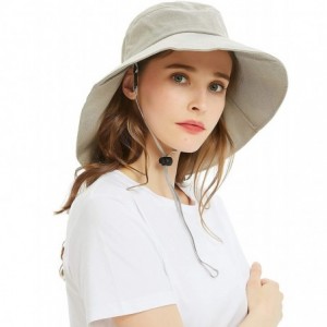 Bucket Hats Bucket Hats for Women- Wide Brim UV Protection Sun Hat Packable Outdoor Beach Caps with Chin Strap - C018GS8KKOI ...