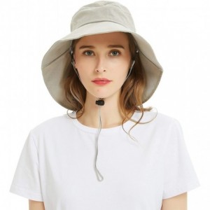 Bucket Hats Bucket Hats for Women- Wide Brim UV Protection Sun Hat Packable Outdoor Beach Caps with Chin Strap - C018GS8KKOI ...