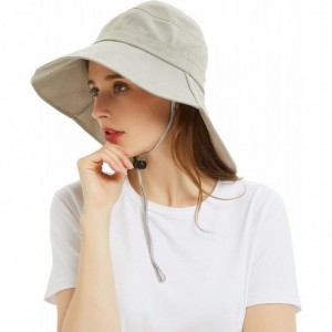 Bucket Hats Bucket Hats for Women- Wide Brim UV Protection Sun Hat Packable Outdoor Beach Caps with Chin Strap - C018GS8KKOI ...