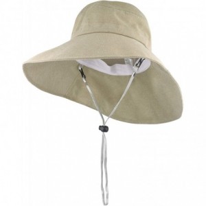 Bucket Hats Bucket Hats for Women- Wide Brim UV Protection Sun Hat Packable Outdoor Beach Caps with Chin Strap - C018GS8KKOI ...