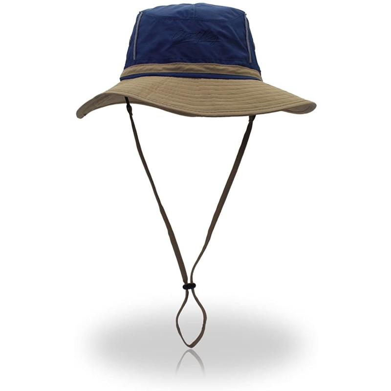 Sun Hats UPF50+ Fishing Cap Fashion Cool Outdoor Sun Hats Summer Outdoor Sun Hat - Navyblue+khaki - CS17AACZ3IA $35.64