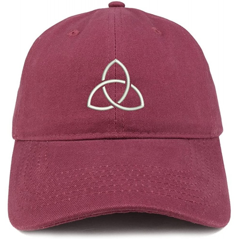 Baseball Caps Holy Trinity Embroidered Brushed Cotton Dad Hat Ball Cap - Maroon - CS180D9T5AD $20.38
