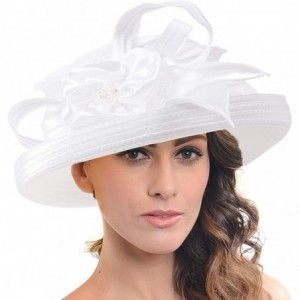 Bucket Hats Church Kentucky Derby Dress Hats for Women - Sd710-p-wh - C818CU67I3S $37.92