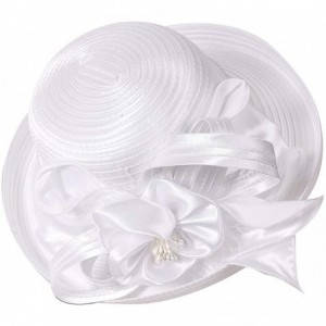 Bucket Hats Church Kentucky Derby Dress Hats for Women - Sd710-p-wh - C818CU67I3S $37.92