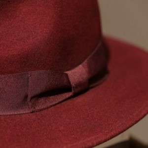 Fedoras Women's 100% Wool Felt Hat Jazz Hat Cowboy Hat with Big Bowknot - Burgundy - CD125MDB0HD $39.05