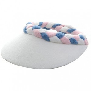 Visors Ladies Terry Cloth Visor - Pink White Blue - CN114F2QYEH $12.58