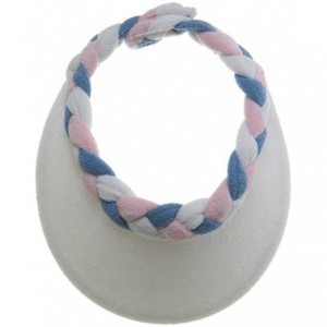 Visors Ladies Terry Cloth Visor - Pink White Blue - CN114F2QYEH $12.58