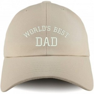 Baseball Caps World's Best Dad Embroidered Low Profile Soft Cotton Dad Hat Cap - Beige - CD18D5709D8 $15.73