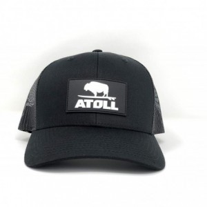 Baseball Caps Atoll Baseball Cap Trucker Hat - 7 Hole Snapback Adjustable Breathable Hat - Black/Black - CP180I58QIU $25.13