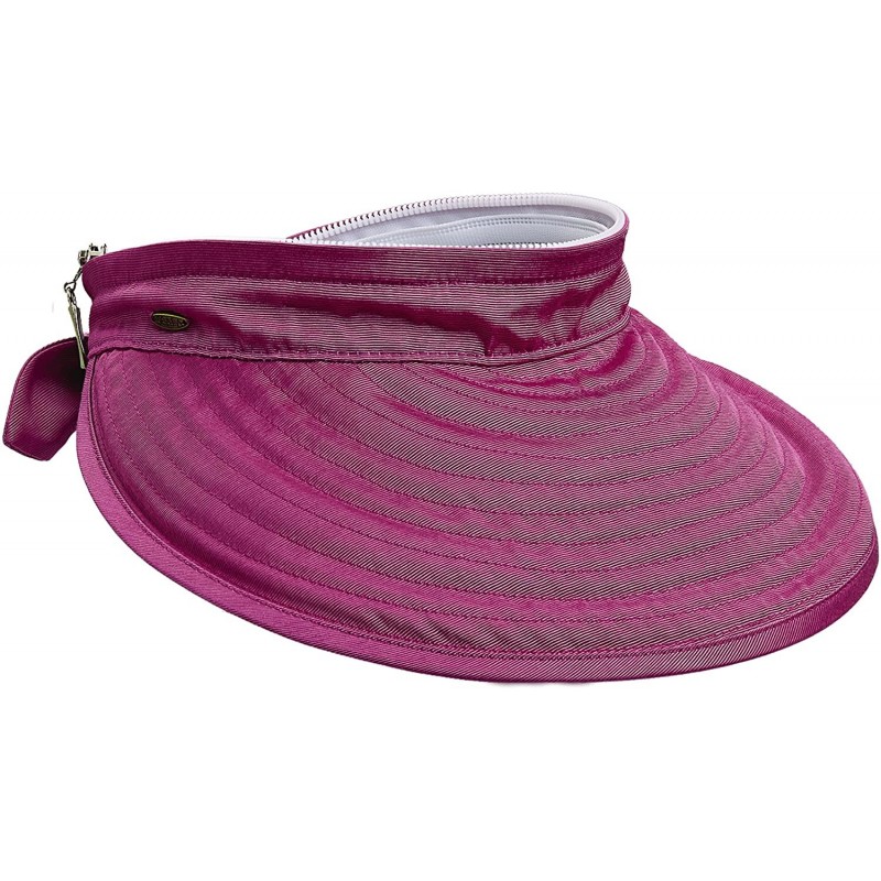 Sun Hats Deluxe Nylon Zip Face Saver Sun Summer Hat - Orchid - CM11VS0WDUX $25.06