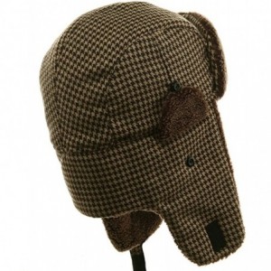 Bomber Hats Big Size Tweed Sherpa Lining Trooper Hat - Brown - CL113XWJ2RL $23.09